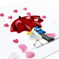 Handgefertigte Grußkarte von Papierfiligran Details