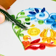 Handgefertigte Grußkarte von Papierfiligran Handarbeit