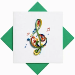 Handgefertigte Grußkarte „Violinschlüssel" von Papierfiligran