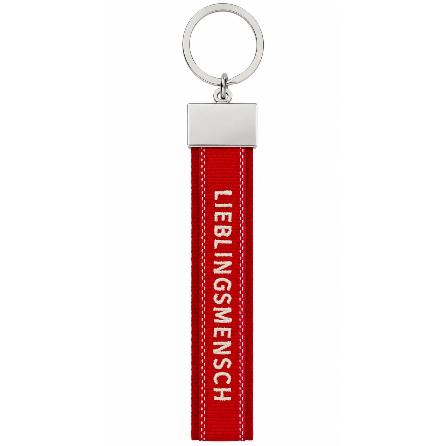 Canvas-Schlüsselanhänger „Lieblingsmensch" Rot/Weiß