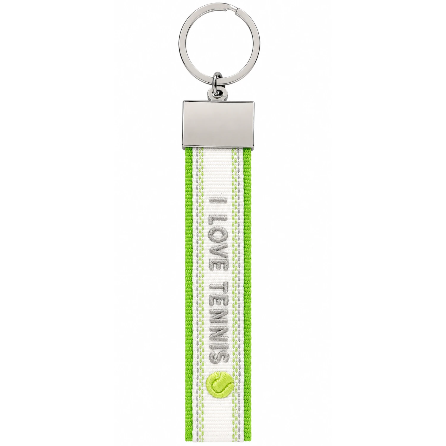 Canvas-Schlüsselanhänger "I love Tennis" mit Tennisballmotiv