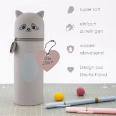 Federmäppchen aus Silikon „Waschbär Coony“