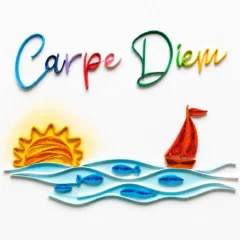 Handgefertigte Grußkarte "Carpe Diem" von Papierfiligran