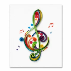 Handgefertigte Mini-Grußkarte „Musik" von Papierfiligran