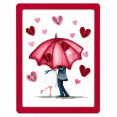 Handgefertigter Magnet „Herzen-Regen" von Papierfiligran