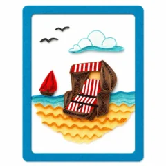 Handgefertigter Magnet „Strandkorb" von Papierfiligran