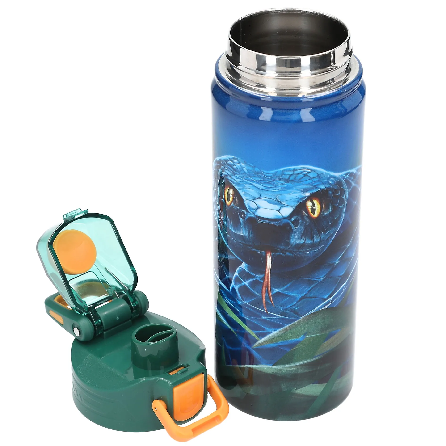 Edelstahl Trinkflasche mit Schlangen-Motiv